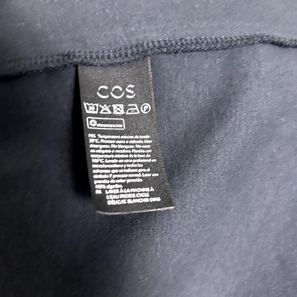 Cos One Shoulder Dress Navy Blue Short Sleeve Asymmetrical Mini T-Shirt Small - Picture 10 of 10